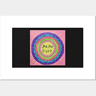 You Are Loved Rainbow Mandala Posters and Art